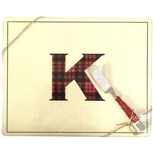 Tan K with Red & Black Buffalo Check Glass w/Knife